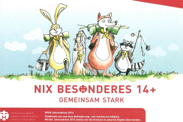Abbildung der Broschüre der DPSG zur Aktion "Nix Besonderes 14+. Gemeinsam stark".